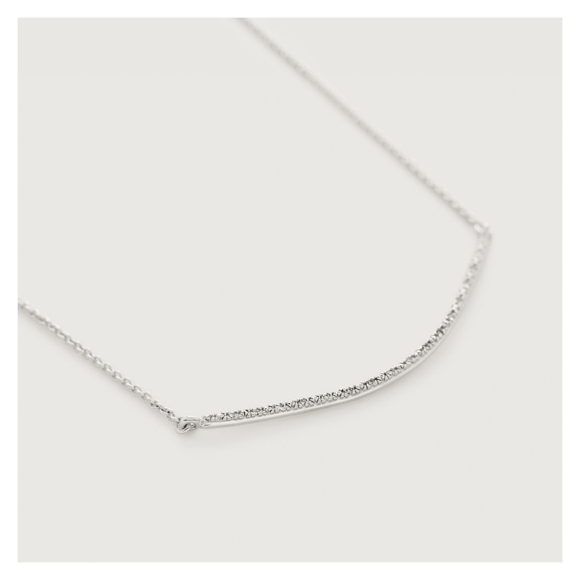 Diamond Sterling Silver Riva Wave Necklace main product photo