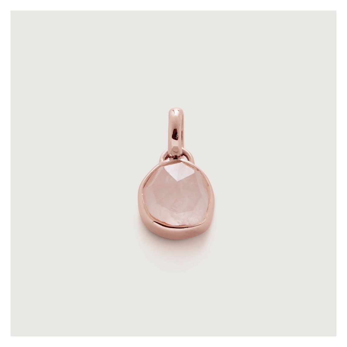 Rose Quartz Siren Mini Bezel Pendant Charm main product photo