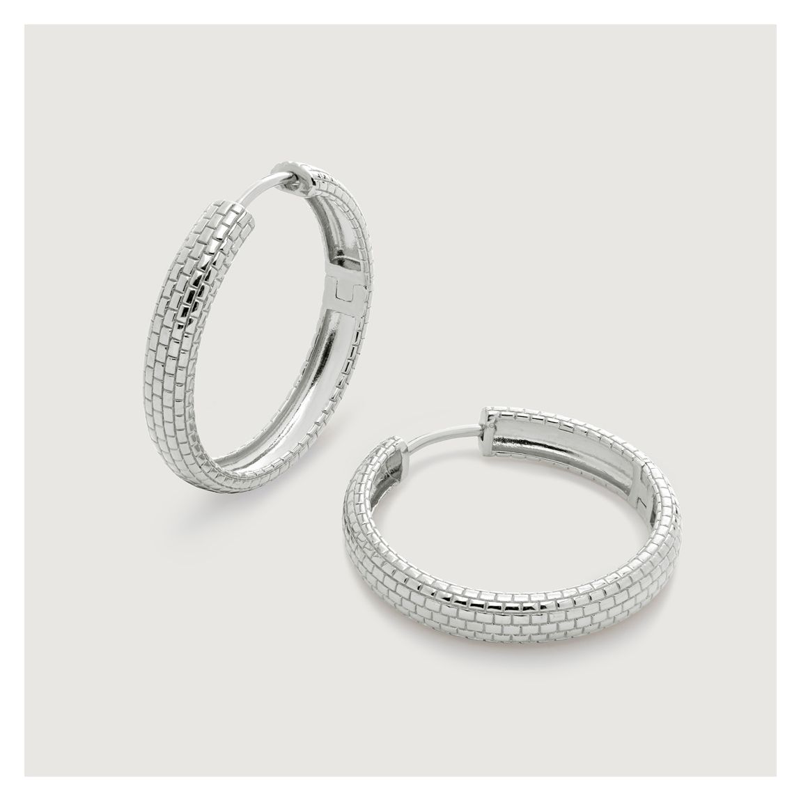 Silver Heirloom Medium Hoop Earrings main product photo