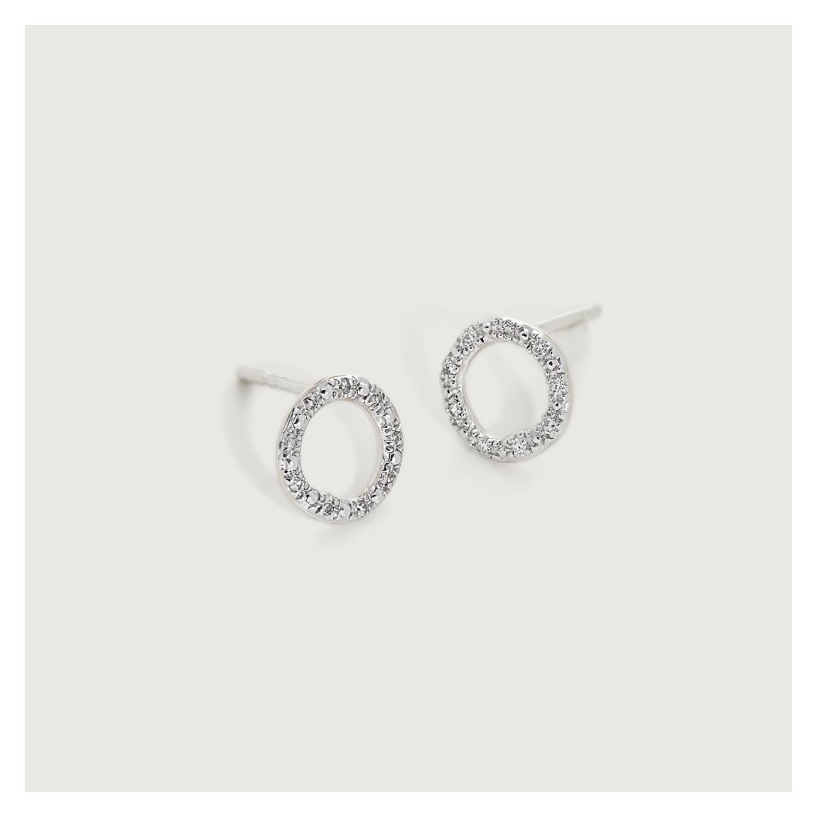White Diamond Riva Circle Stud Earrings main product photo