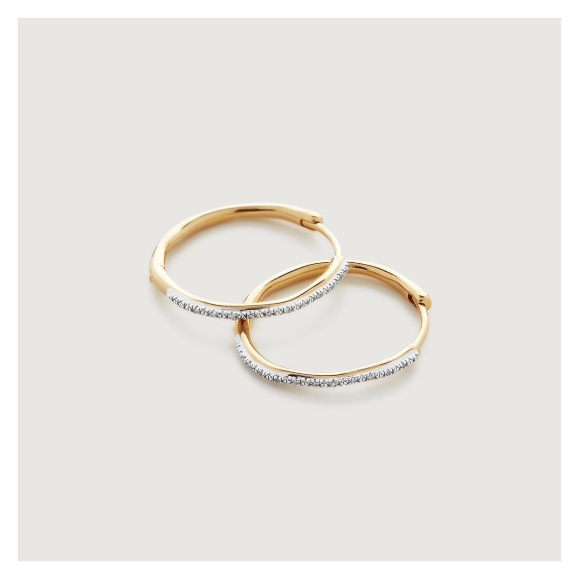 Gold Diamond Riva Medium Hoop Earrings main product photo