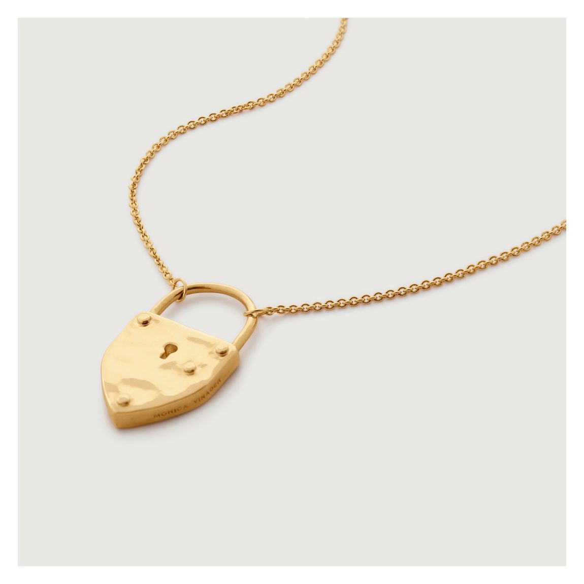 Gold Plated Padlock Fine Chain Necklace 41-46cm main product photo