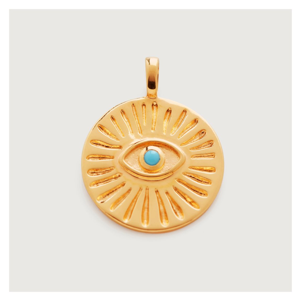 Turquoise Gold Talisman Evil Eye Pendant Charm main product photo