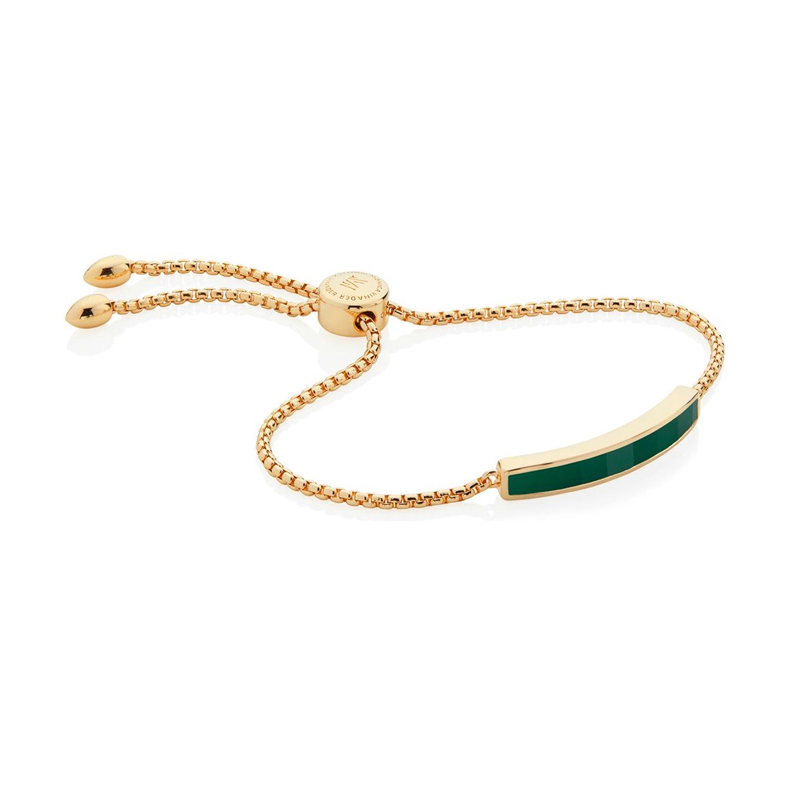 Green Onyx Gold Plated Baja Skinny Friendship Chain Bracelet main product photo
