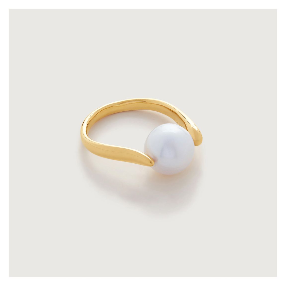 Gold Plated Nura Round Pearl Ring main product photo