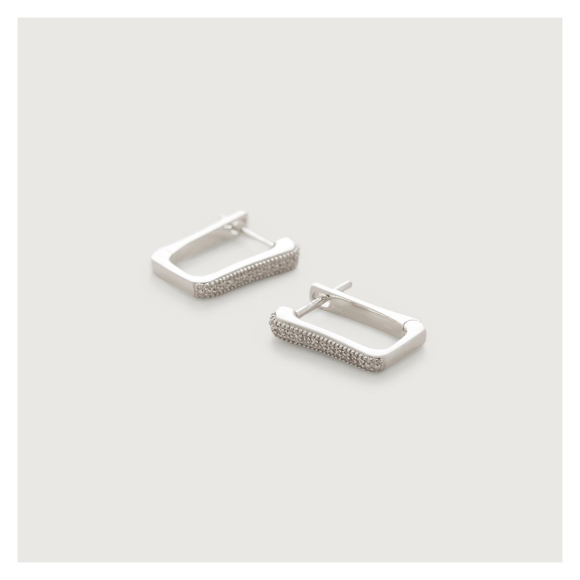 Silver Alta Capture Diamond Huggie Earrings main product photo