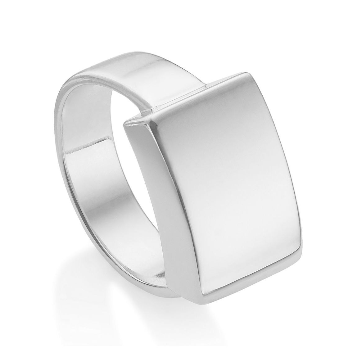 Silver Linear Large Plain Ring main product photo