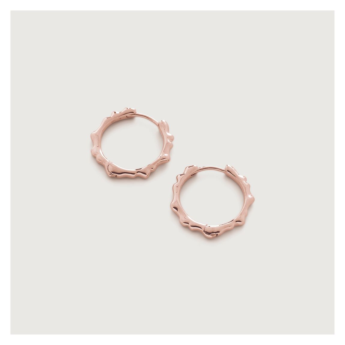 Rose Gold Siren Muse Ripple Small Hoop Earrings main product photo