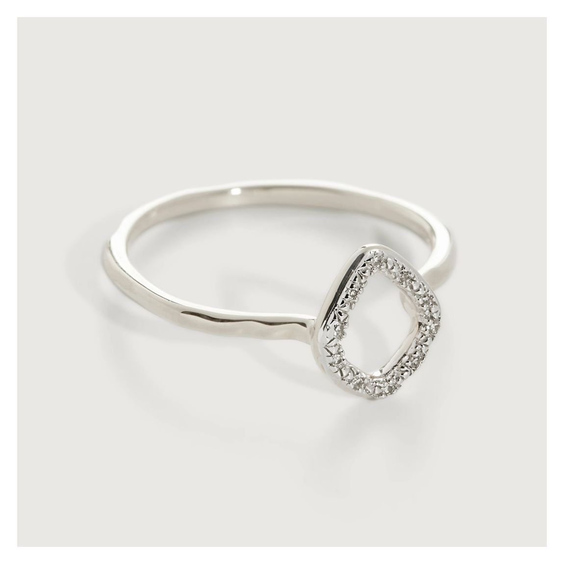 Silver Diamond Riva Mini Kite Stacking Ring main product photo