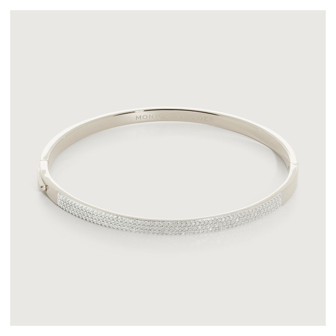 Silver Diamond Pave Essential Bangle main product photo