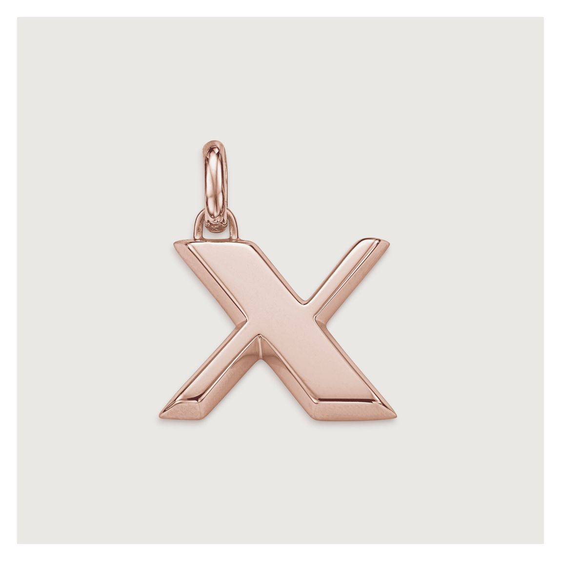 Rose Gold Vermeil Alphabet X Pendant Charm main product photo