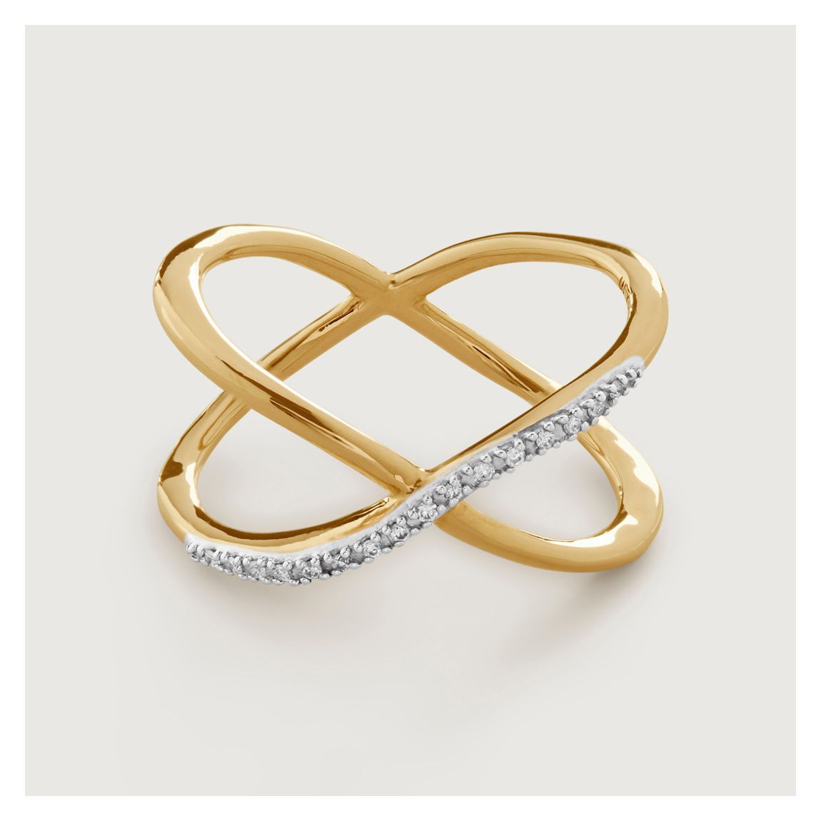 Gold Vermeil Riva Diamond Kiss Ring main product photo