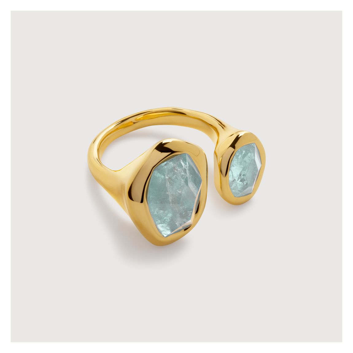 Odyssey Gemstone Gold Plated Open Ring main product photo