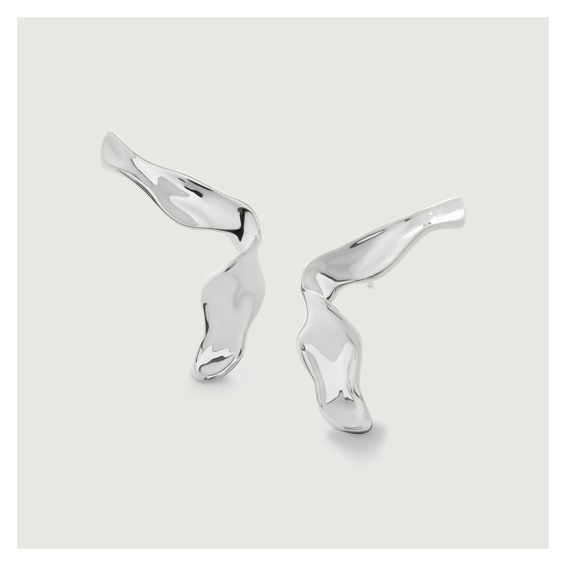Silver The Wave Large Stud Earrings main product photo