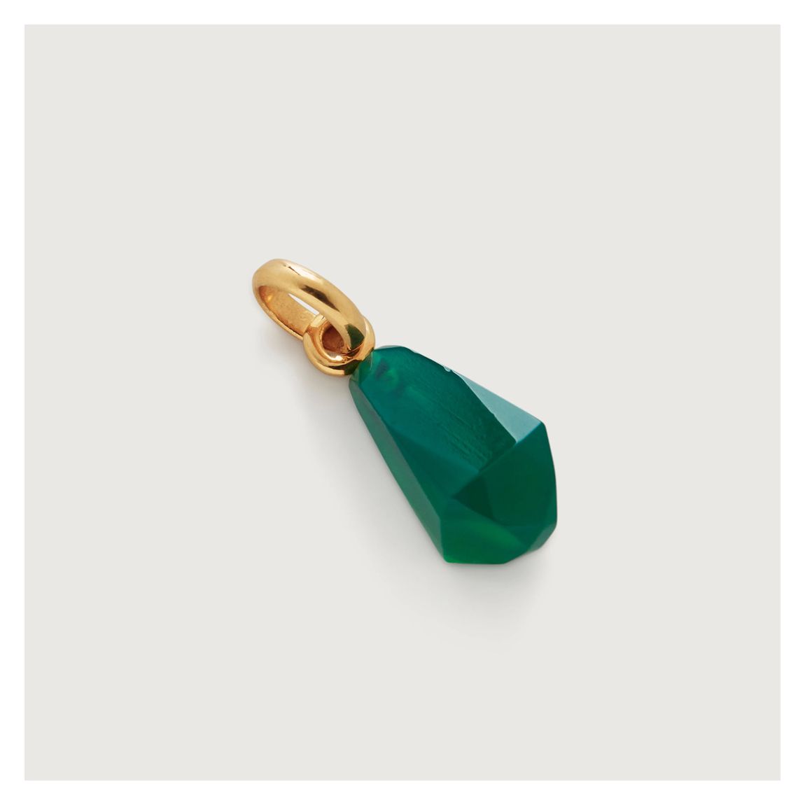 Green Onyx Gold Geometric Gemstone Pendant Charm main product photo