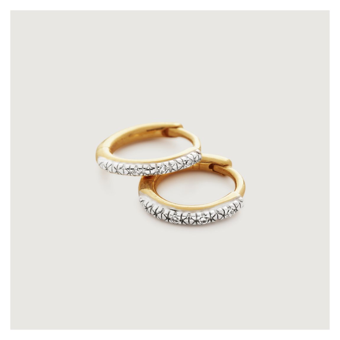 Gold Vermeil Riva Diamond Mini Huggie Earrings main product photo