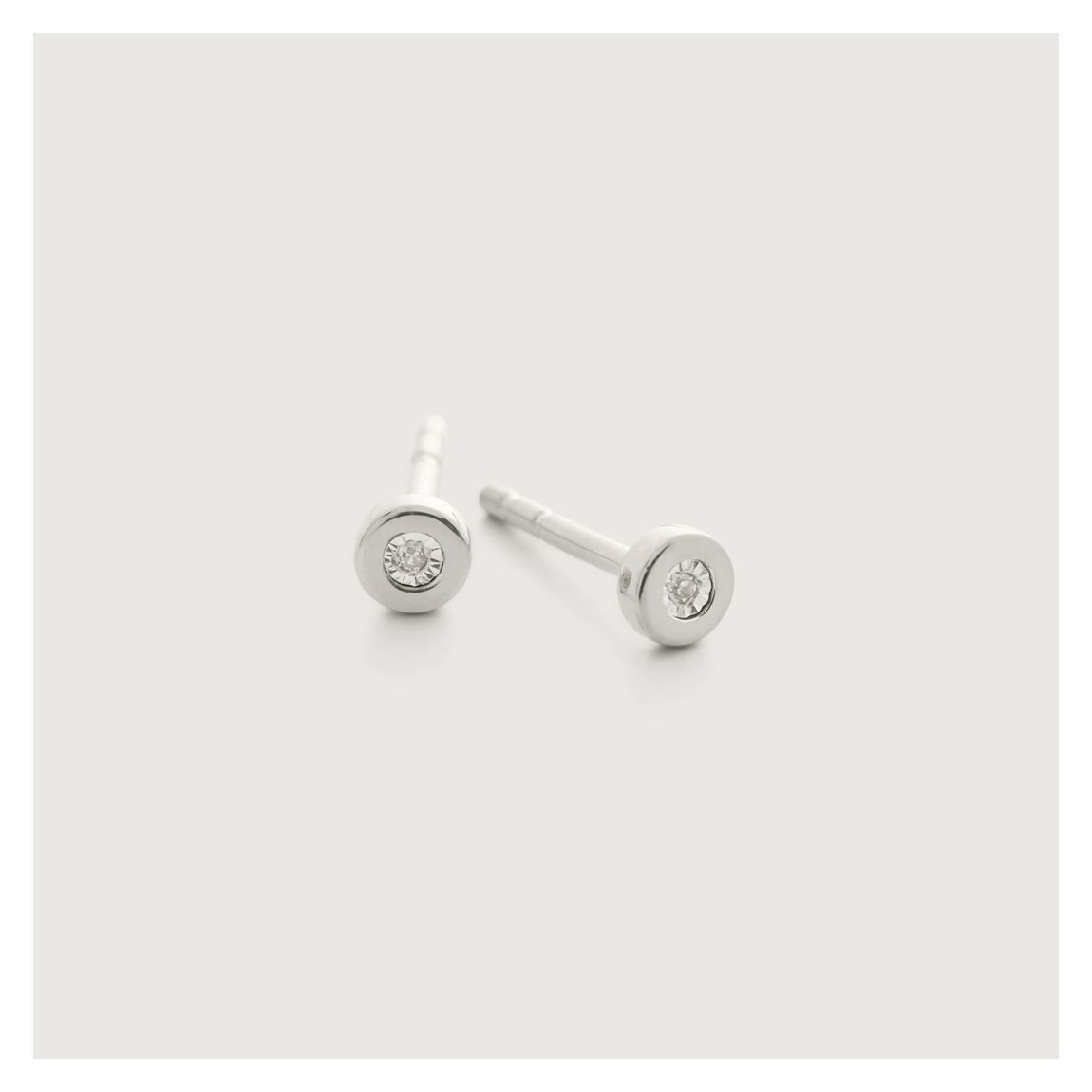 Silver Linear Diamond Stud Earrings main product photo