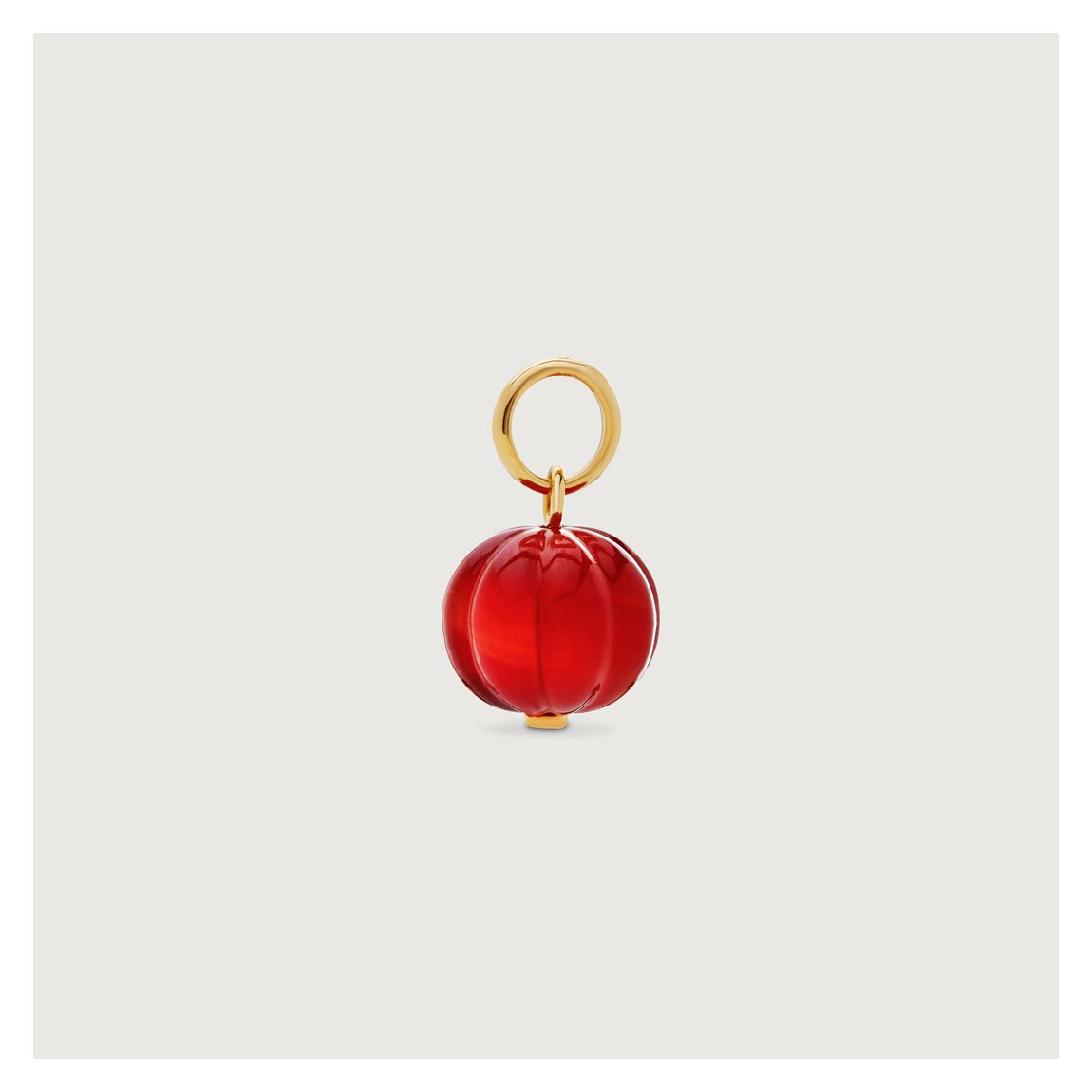 Red Onyx Gold Plated Lantern Gemstone Pendant Charm main product photo