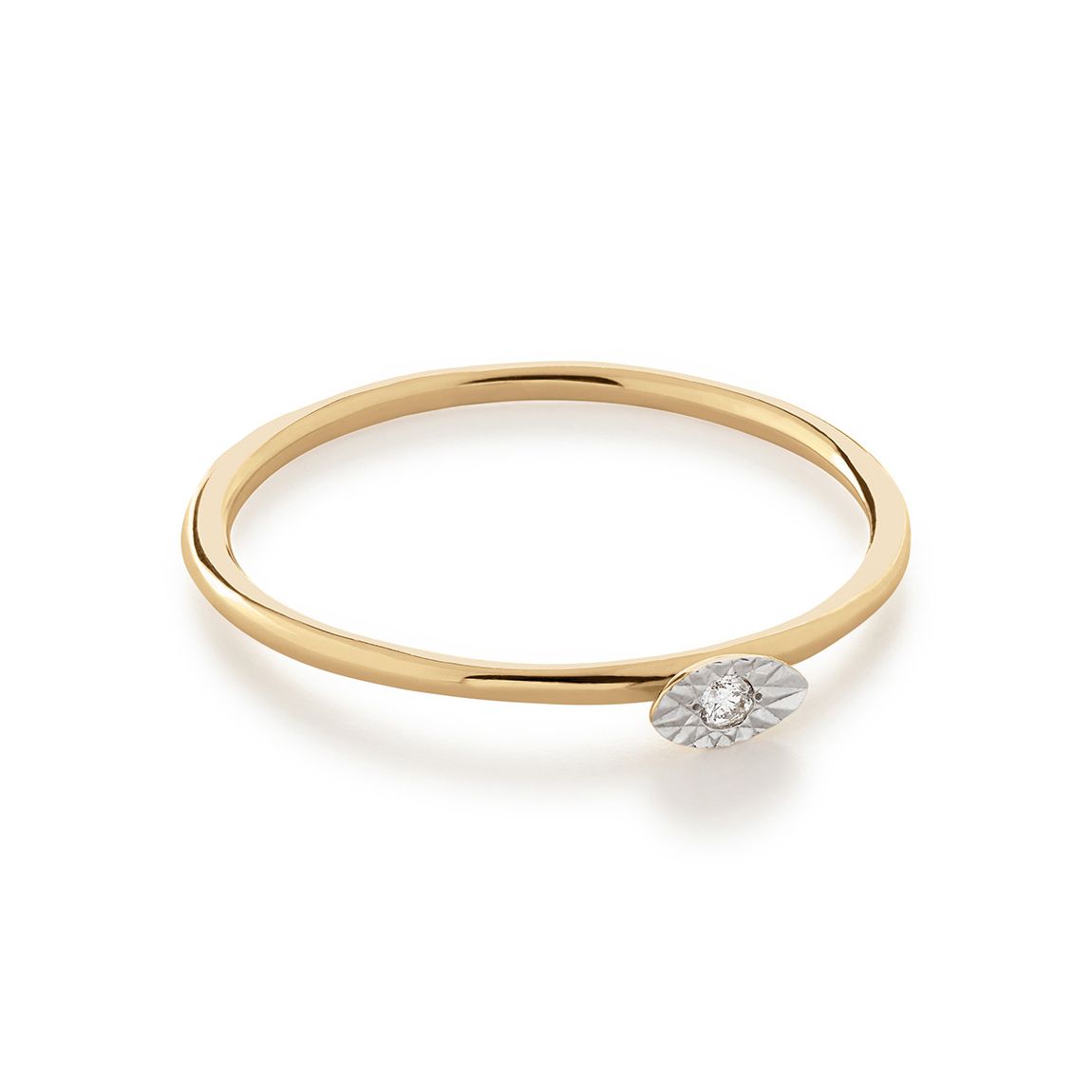 Yellow Gold Diamond Marquise Stacking Ring main product photo