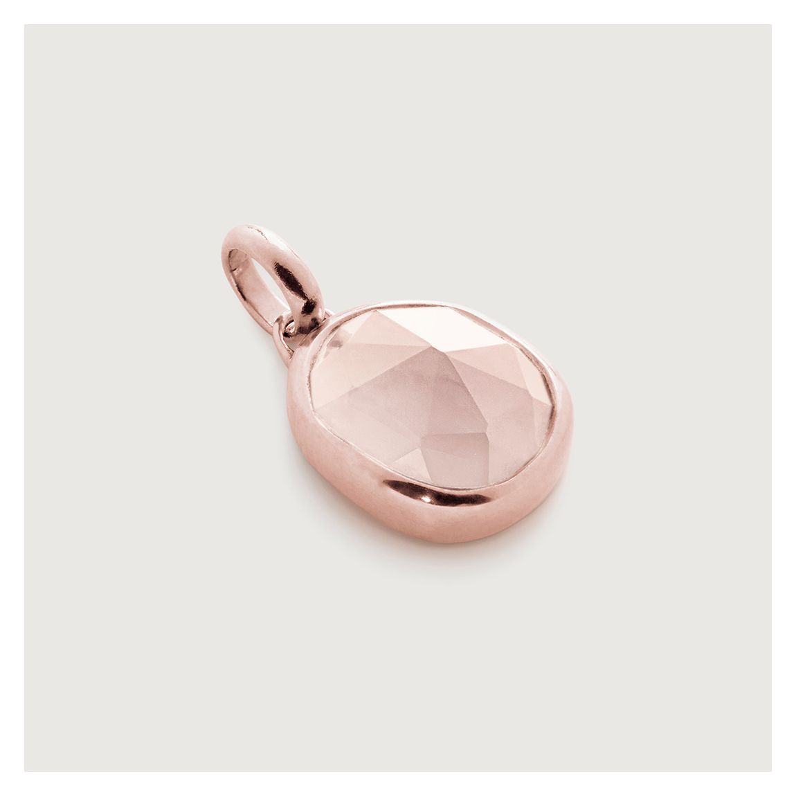 Rose Quartz Siren Medium Bezel Pendant Charm main product photo
