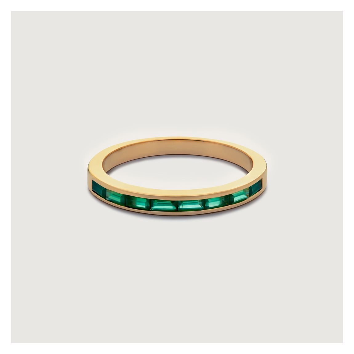 Green Onyx Mini Baguette Half Eternity Ring main product photo