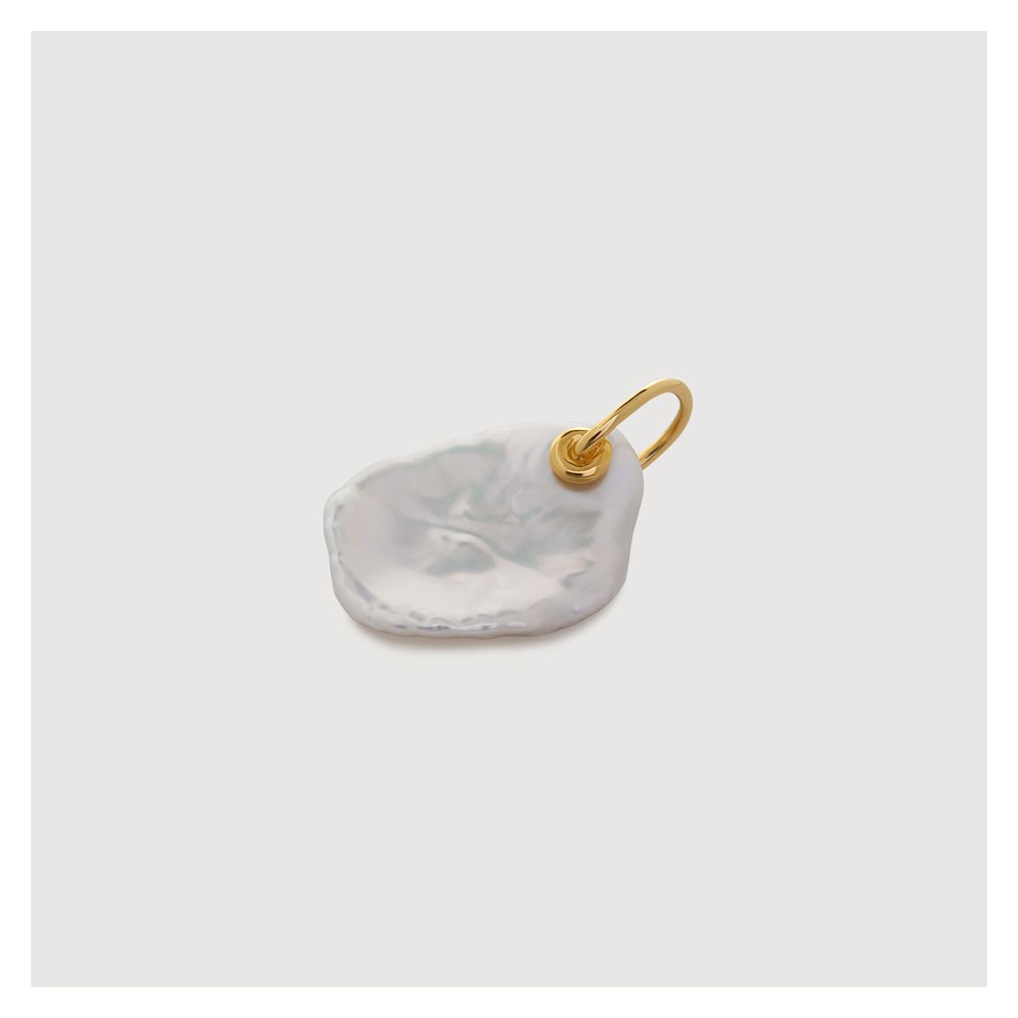 Gold Plated One of a Kind Medium Keshi Pearl Pendant Charm main product photo