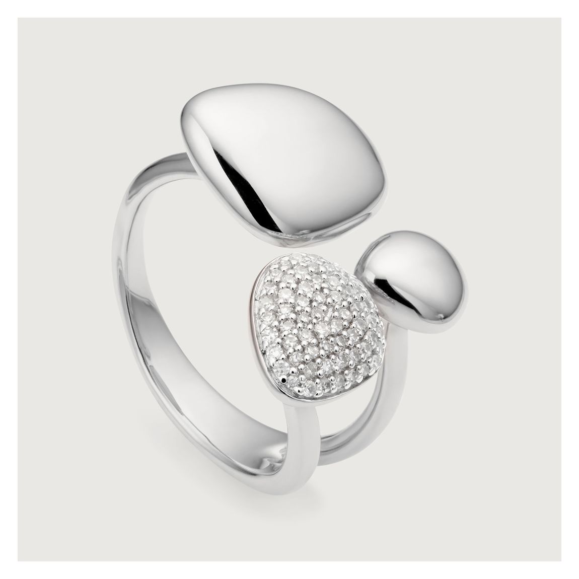 Silver Nura Pebble Cluster Diamond Ring main product photo