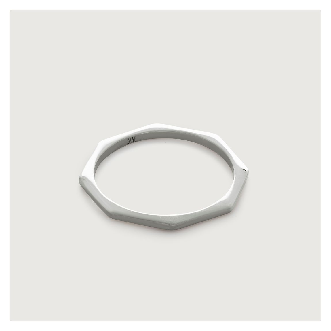 Silver Octagon Stacking Ring main product photo