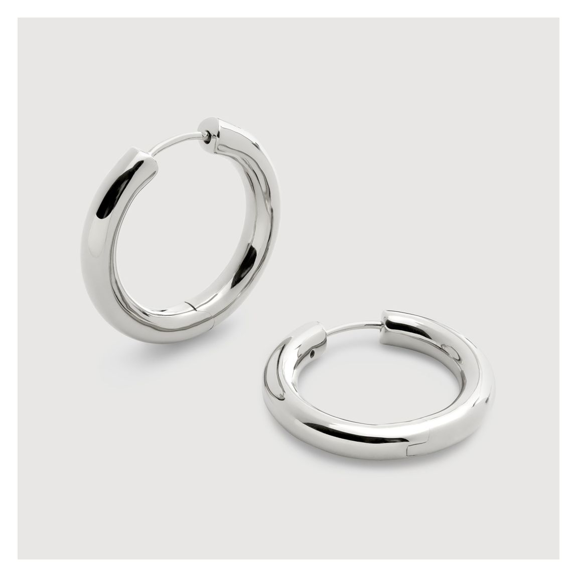 Silver Essential Click Medium Hoop Earrings main product photo