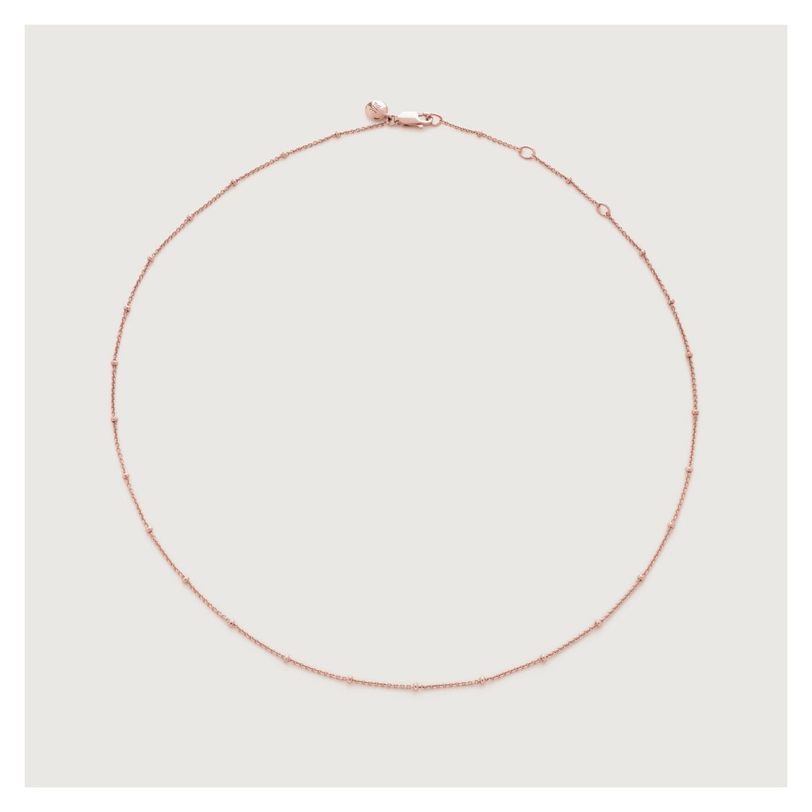 Rose Gold Fine Beaded Chain Necklace main product photo