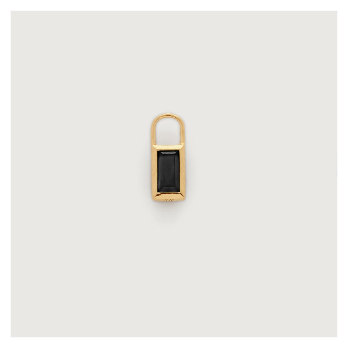 Black Spinel Gold Plated Baguette Ear Charm main product photo