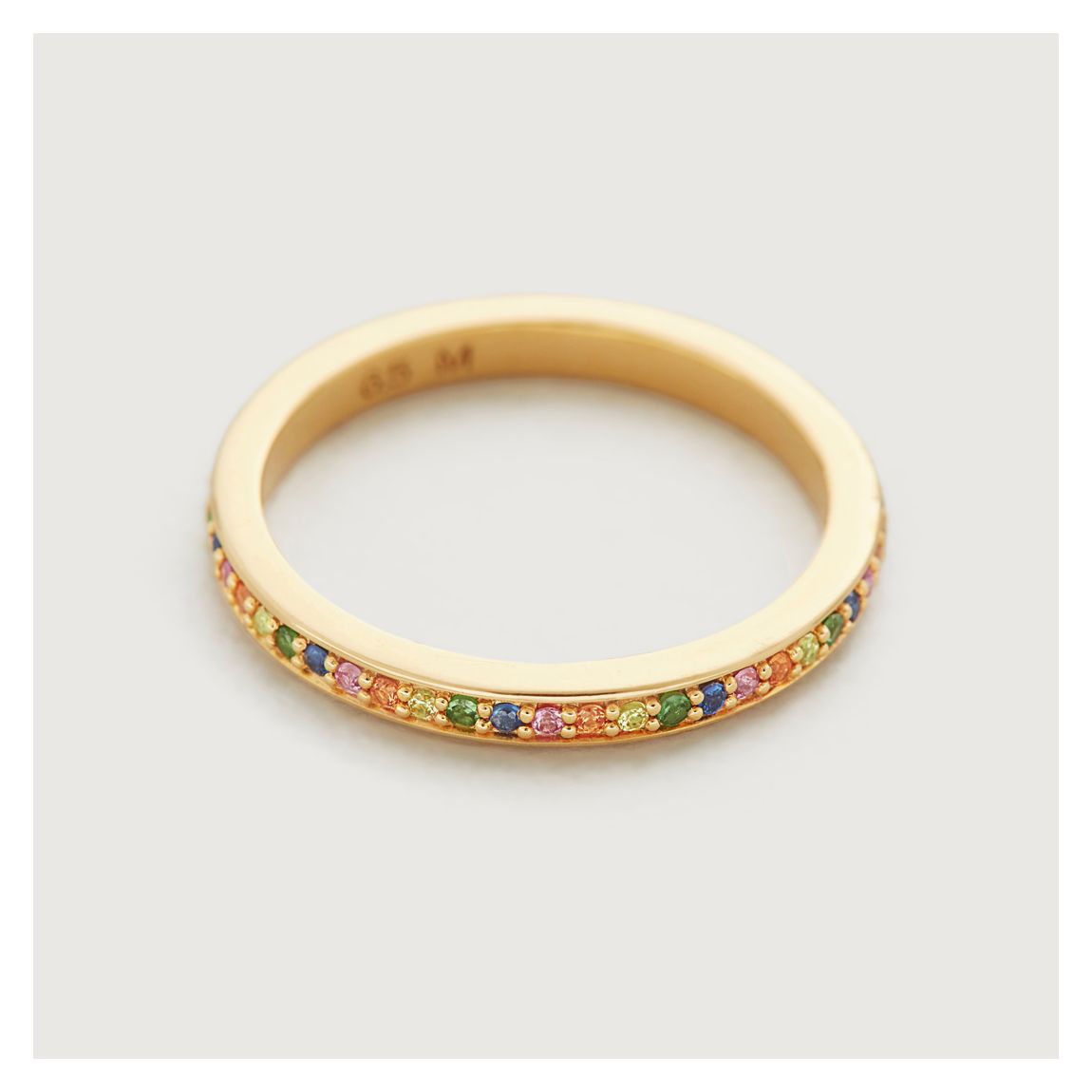 Gold Plated Skinny Sapphire Eternity Ring main product photo