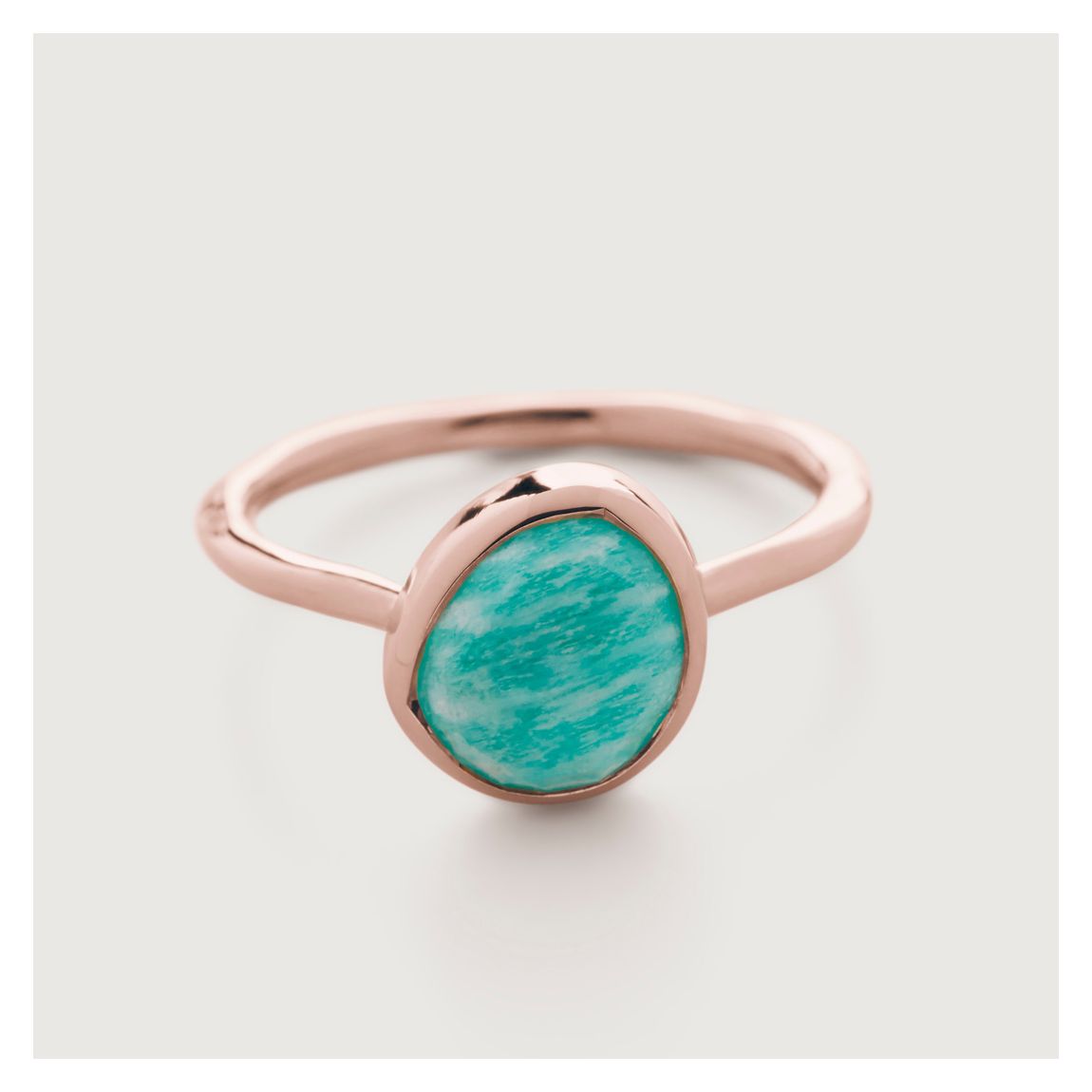 Amazonite Rose Plated Siren Stacking Ring main product photo