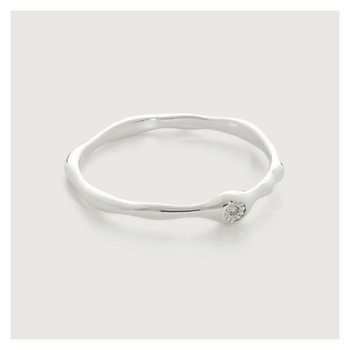 Silver Siren Mini Diamond Stacking Ring main product photo