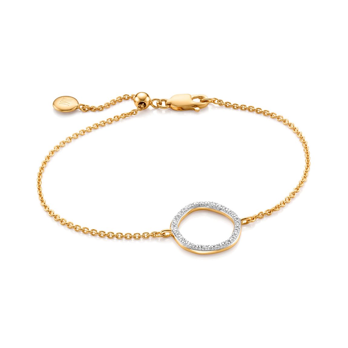 White Diamond Gold Plated Riva Circle Bracelet main product photo