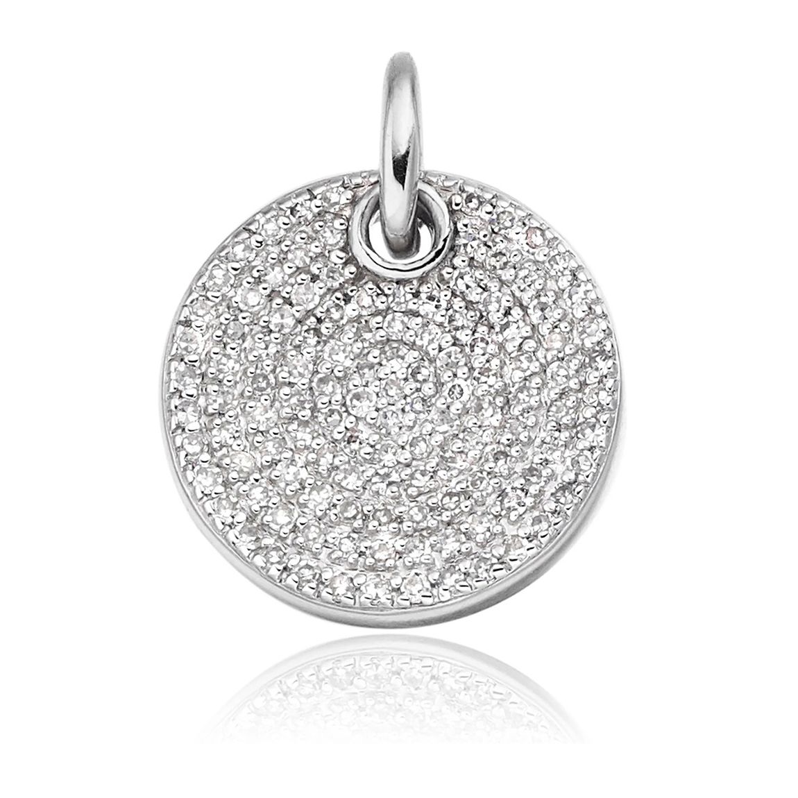 Silver Diamond Ava Disc Pendant Charm main product photo