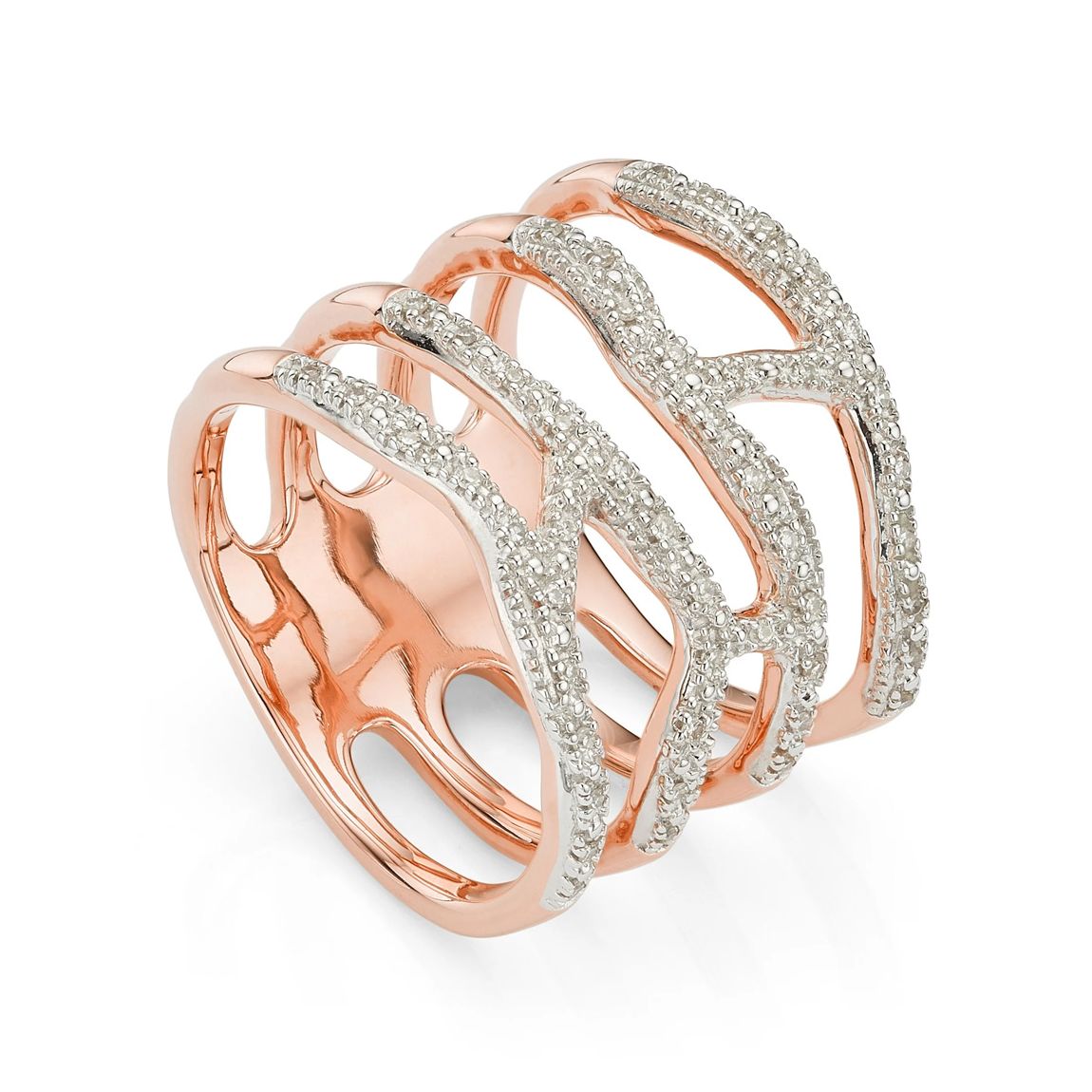 Rose Gold Riva Waterfall Cocktail Ring main product photo