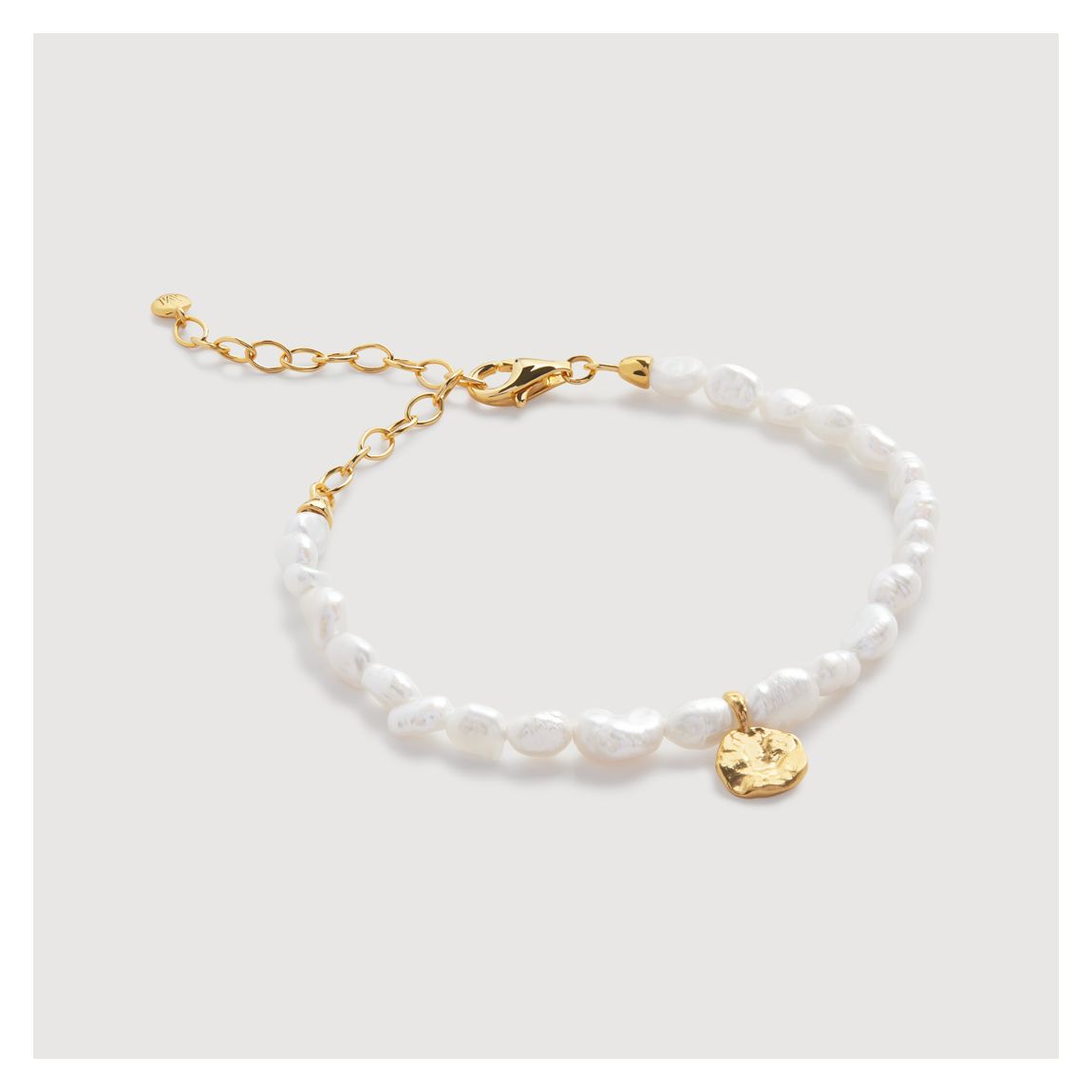 Gold Pearl Capri Mini Keshi Pearl Disc Pendant Bracelet main product photo