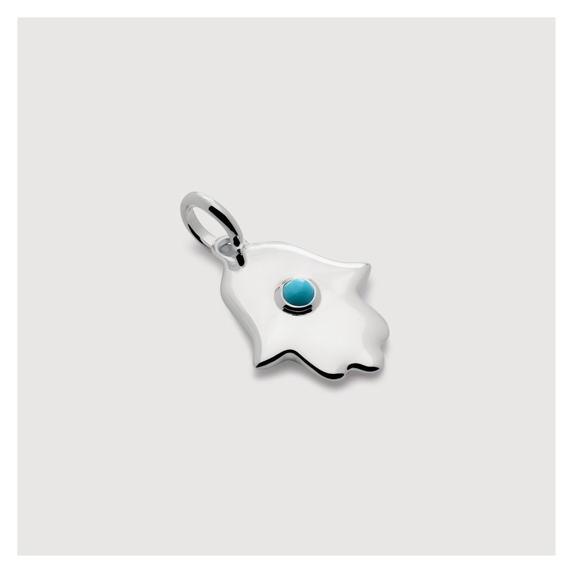 Turquoise Silver Hamsa Pendant Charm main product photo