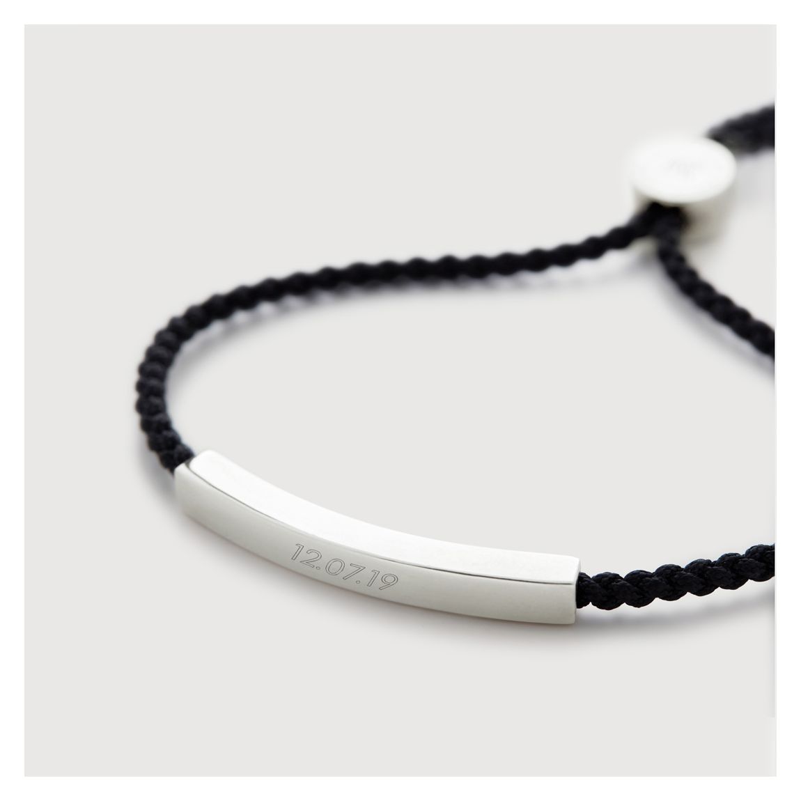Black Sterling Silver Linear Men's Friendship Bracelet main product photo