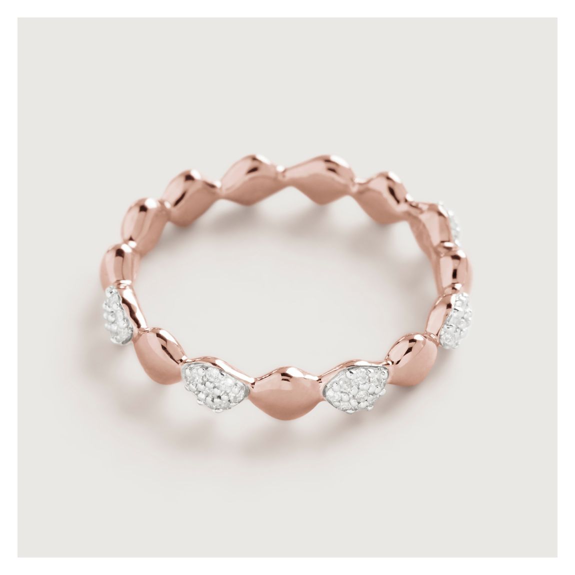 Diamond Rose Gold Nura Teardrop Mixed Eternity Diamond Ring main product photo