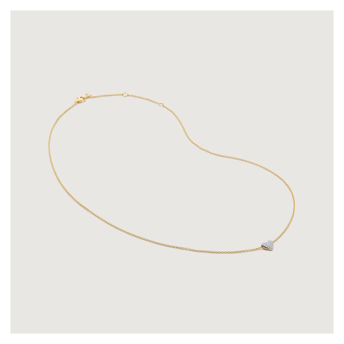 Gold Plated Lab Grown Diamond Heart Necklace main product photo
