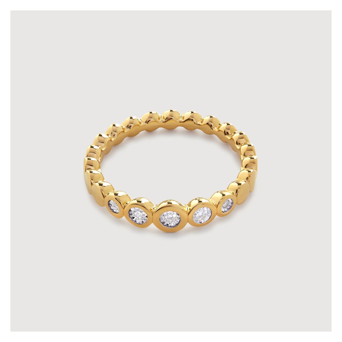 Gold Plated Lab Grown Diamond Graduated Half Eternity Ring main product photo