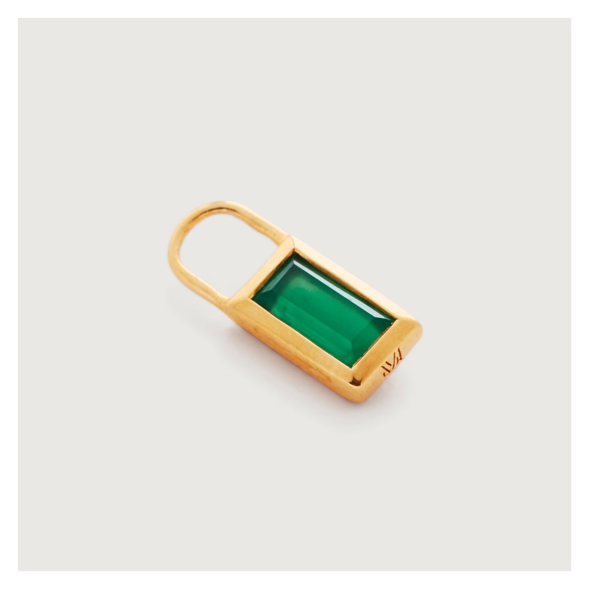 Green Onyx Gold Plated Baguette Ear Charm main product photo