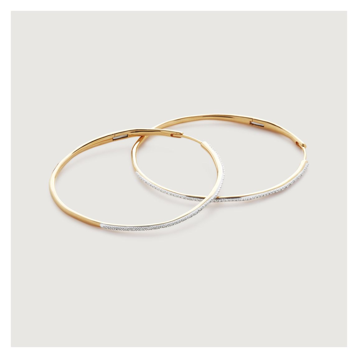 Gold Plated Riva Diamond Large Hoop Earrings main product photo