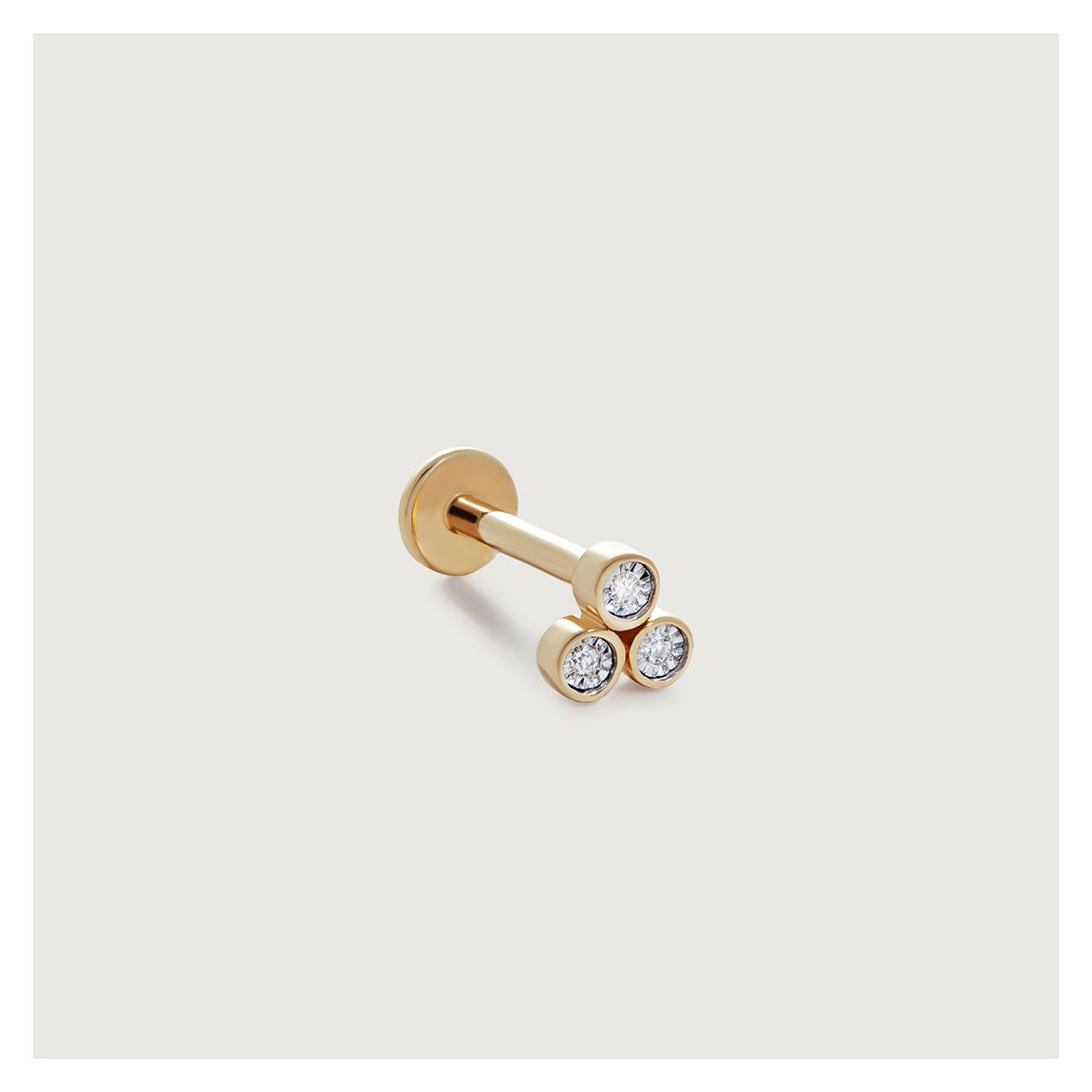 Gold Diamond Cluster Single Labret Piercing Earring main product photo