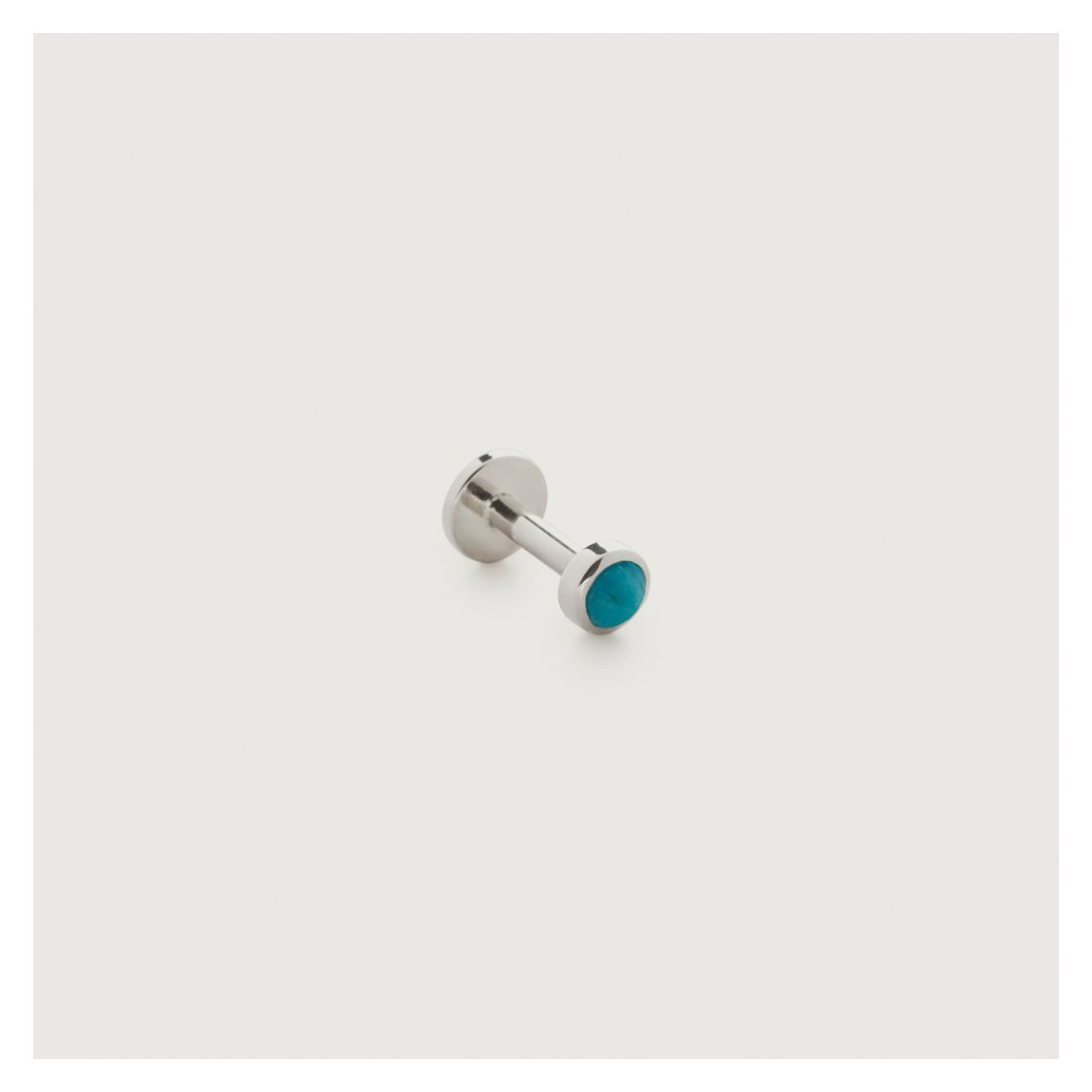 Turquoise WG Mini Gem Single Labret Piercing Earring main product photo