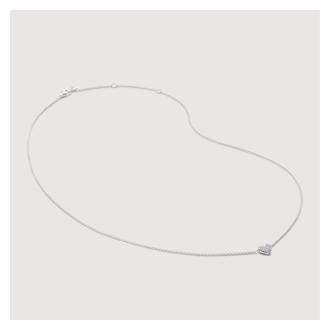 Silver Lab Grown Diamond Heart Necklace main product photo