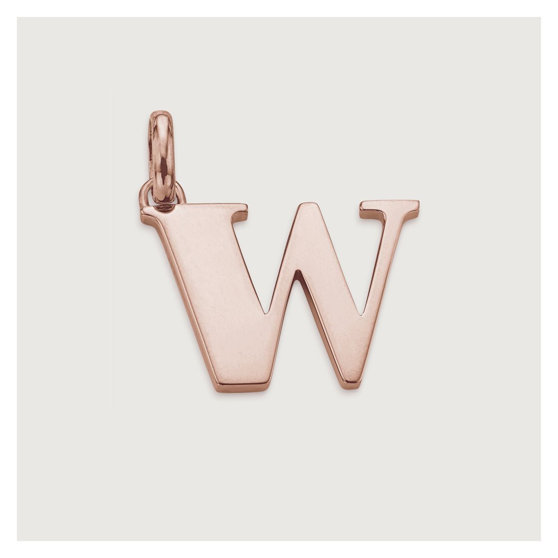 Rose Gold Vermeil Alphabet W Pendant Charm main product photo