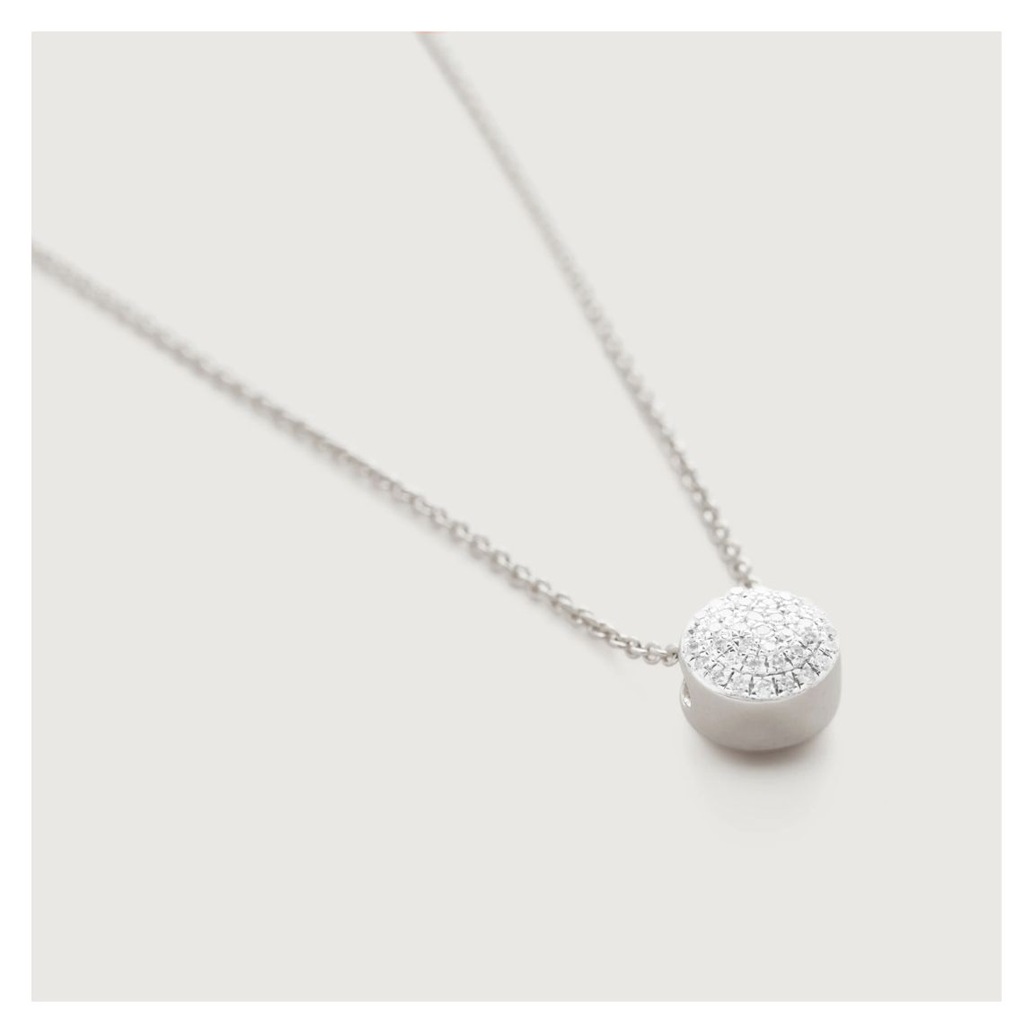 Silver Diamond Fiji Button Diamond Necklace main product photo
